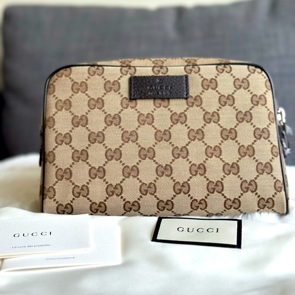 New GUCCI belt bag crossbody beige brown GG Supreme canvas zip top NWT - Picture 10 of 10
